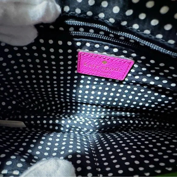 Y2K Kate Spade pink soft leather Fuchsia Crossbody Bag with strawberry keychain - Picture 17 of 17